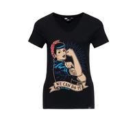 Queen Kerosin We Can Do It T-Shirt, Noir, M Femme