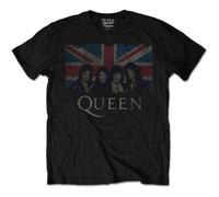 Queen Kids T Shirt Vintage Union Jack Band Logo Officiel Noir Ages 1-12 yrs Size X-Large (11/12 yrs)