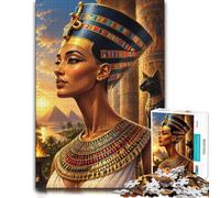 Queen Nefertiti Pyramids Sunset Puzzle Image Bois, À Thème, 1000 pièces | Un loisir d'intérieur concentré: une activité facile à interrompre puis reprendre en intérieur.
