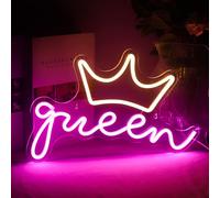 Queen Neon Light Lampes de décoration Enseigne lumineuse Neon Sign, LED Enseigne lumineuse Décoration murale pour salle de jeux Chambre Mur Bar Mariage Cadeaux Décoration