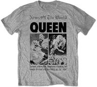 Queen News of The World 40th Front Page Grey T-Shirt Official Licensed Music Hemden(3X-Large)