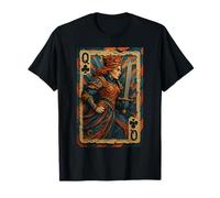 Queen of Club Warrior Armor Medieval Fantasy Lucky Poker T-Shirt