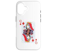 Queen of Diamonds Carte de Poker Blackjack Coque pour iPhone 16