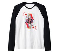 Queen of Diamonds Carte de Poker Blackjack Manche Raglan