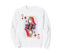 Queen of Diamonds Carte de Poker Blackjack Sweatshirt