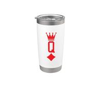 Queen of Diamonds Jeu de cartes pour Halloween Gobelet isotherme en acier inoxydable double paroi