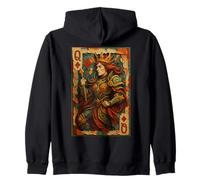 Queen of Diamonds Playing Card Paper Cut Lucky Poker Sweat à Capuche