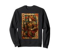 Queen of Diamonds Playing Card Paper Cut Lucky Poker Sweatshirt