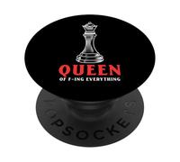 Queen of F-ing Everything (Women Power) (Graphique d'échecs) PopSockets PopGrip Adhésif