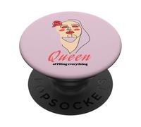 Queen of F-ing Everything (Women Power) (Graphique pour Filles) PopSockets PopGrip Adhésif