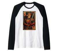 Queen of Heart Playing Card Paper Cut Lucky Poker Manche Raglan