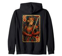 Queen of Heart Playing Card Paper Cut Lucky Poker Sweat à Capuche