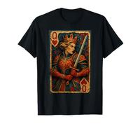 Queen of Heart Playing Card Paper Cut Lucky Poker T-Shirt