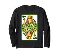 Queen of Hearts Classic Card Game Irish Saint Patrick's Day Manche Longue