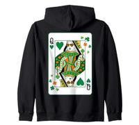 Queen of Hearts Classic Card Game Irish Saint Patrick's Day Sweat à Capuche