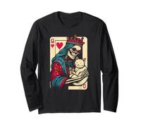 Queen of Hearts Hugging Cat Lover Manche Longue