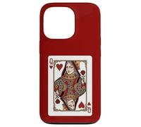 Queen of Hearts Jeu de Cartes Rouge royauté Coque pour iPhone 13 Pro