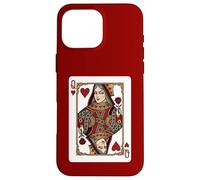 Queen of Hearts Jeu de Cartes Rouge royauté Coque pour iPhone 16 Pro Max