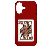 Queen of Hearts Jeu de Cartes Rouge royauté Coque pour iPhone 17