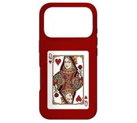 Queen of Hearts Jeu de Cartes Rouge royauté Coque pour iPhone 17 Pro