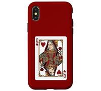Queen of Hearts Jeu de Cartes Rouge royauté Coque pour iPhone X/XS