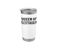 Queen of Multitasking Admin Assistant Secrétaire de travail de bureau Gobelet isotherme en acier inoxydable double paroi