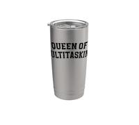 Queen of Multitasking Admin Assistant Secrétaire de travail de bureau Gobelet isotherme en acier inoxydable double paroi