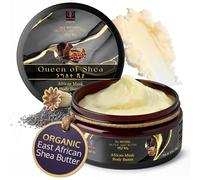 Queen of Shea Beurre de karité bio musc africain 118 ml pour le visage, les | Certifié USDA, formule brute non raffinée, hydratation profonde, absorption rapide, tous types de peau, sources ougandaises