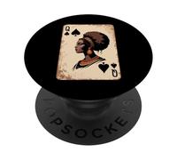 Queen of Spades Afro Beauty African Regal Jouant Femmes Hommes PopSockets PopGrip Adhésif