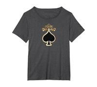 Queen of Spades - QoS T-Shirt, Femme Grandes Tailles, Chiné Foncé, 5X
