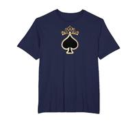 Queen of Spades - QoS T-Shirt, Homme Grandes Tailles, Bleu Marine, 5X Tall