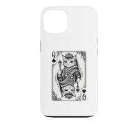 Queen of Spades Royal Cat Jeu de Cartes Vintage Coque pour iPhone 13