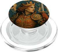 Queen of Spades Warrior Medieval Fantasy Card Lucky Poker PopSockets PopGrip pour MagSafe