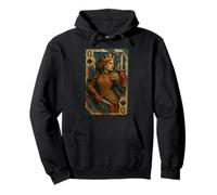Queen of Spades Warrior Medieval Fantasy Card Lucky Poker Sweat à Capuche