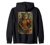 Queen of Spades Warrior Medieval Fantasy Card Lucky Poker Sweat à Capuche
