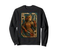 Queen of Spades Warrior Medieval Fantasy Card Lucky Poker Sweatshirt