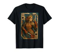 Queen of Spades Warrior Medieval Fantasy Card Lucky Poker T-Shirt