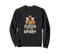 Queen of The Apiary Honeybee Hexagon Crest Women Sweatshirt