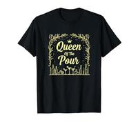 Queen of The pour - Cadeau Barman pour Femme T-Shirt, Homme, Noir, S