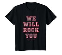 Queen Official We Will Rock You Rose T-Shirt T-Shirt, Enfant, Noir, 3 Ans