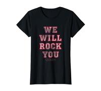 Queen Official We Will Rock You Rose T-Shirt T-Shirt, Femme, Noir, XXL