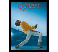 Queen - Poster encadré "Live At Wembley" PM9306 (40 cm x 30 cm) (Bleu)