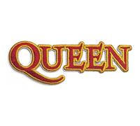 Queen - Rock Off officially licensed products Queen Patch Cut Out Band Logo Nouveau Officiel Embroidered Woven Iron On Size Accessory Size