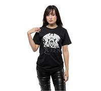 Queen - ROCK OFF Queen T Shirt Classic Crest Diamante Band Logo Nouveau Officiel Unisex Noir Size XXL