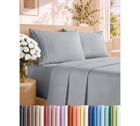 Queen Size 4 Piece Sheet Set - Comfy Breathable & Cooling Sheets - Hotel Luxury Bed Sheets for Women and Men - Deep Pockets, Microfiber, Soft & Wrinkle Free Sheets - Steel Blue Oeko-Tex Bed Sheet Set