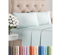 Queen Size 4 Piece Sheet Set - Comfy Breathable & Cooling Sheets - Hotel Luxury Bed Sheets for Women & Men - Deep Pockets, Microfiber, Extra Soft & Wrinkle Free Sheet - Ice Blue Oeko-Tex Bed Sheet Set