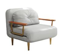 Queen Size Pull out Couch Bed Tech Leather Convertible Sofa Chair with 6-Position Adjustable Backrest, Foldable Guest Bed for Living Room, Apartment, Office (Gray, 190 x 80 x 33 cm)