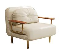 Queen Size Pull out Couch Bed Tech Leather Convertible Sofa Chair with 6-Position Adjustable Backrest, Foldable Guest Bed for Living Room & Office (blanc, 190 x 80 x 33 cm)