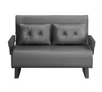 Queen Size Pull out Sofa Bed with Ergonomic Tech Fabric, 6-Position Réglable Backrest, Trapezoidal Legs Convertible Sofa Chair for Bedroom, Living Room, Office (Gray, 185 x 100 x 26 cm)