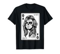 Queen Skull Dame De Pique Carte Couple Assorti avec King T-Shirt Graphique avec Valeur
